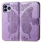 For UMIDIGI G5 Butterfly Love Flower Embossed Leather Phone Case(Light Purple) - 2