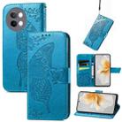 For vivo S18e Butterfly Love Flower Embossed Leather Phone Case(Blue) - 1