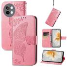 For vivo S18e Butterfly Love Flower Embossed Leather Phone Case(Pink) - 1