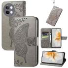 For vivo S18e Butterfly Love Flower Embossed Leather Phone Case(Gray) - 1