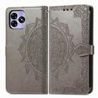 For UMIDIGI G5 Mandala Flower Embossed Leather Phone Case(Gray) - 2
