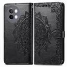 For vivo S18 Pro Mandala Flower Embossed Leather Phone Case(Black) - 2