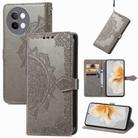 For vivo S18 Pro Mandala Flower Embossed Leather Phone Case(Gray) - 1