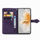For vivo S18 Pro Mandala Flower Embossed Leather Phone Case(Purple) - 3