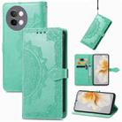 For vivo S18 Mandala Flower Embossed Leather Phone Case(Green) - 1