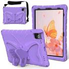 For iPad 10th Gen 10.9 2022 Butterfly Bracket EVA Shockproof Tablet Case(Light Purple) - 1