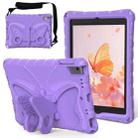 For iPad Air 1/2 / 9.7 2018/2017 Butterfly Bracket EVA Shockproof Tablet Case(Light Purple) - 1