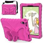 For iPad mini 6 Butterfly Bracket EVA Shockproof Tablet Case(Rose Red) - 1