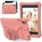 For iPad mini 1/2/3/4/5 Butterfly Bracket EVA Shockproof Tablet Case(Pink Orange) - 1