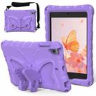 For iPad mini 1/2/3/4/5 Butterfly Bracket EVA Shockproof Tablet Case(Light Purple) - 1