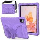 For iPad Pro 11 2024 Butterfly Bracket EVA Shockproof Tablet Case(Light Purple) - 1