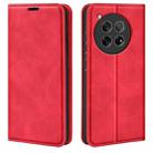 For OnePlus 12 Retro-skin Magnetic Suction Leather Phone Case(Red) - 1