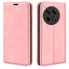 For OnePlus 12R Retro-skin Magnetic Suction Leather Phone Case(Pink) - 1