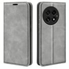 For OnePlus 13 Retro-skin Magnetic Suction Leather Phone Case(Grey) - 1
