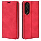 For OnePlus Nord 5 Retro-skin Magnetic Suction Leather Phone Case(Red) - 1