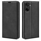 For OnePlus Nord CE5 / Ace 5 Racing Retro-skin Magnetic Suction Leather Phone Case(Black) - 1