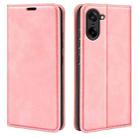 For OnePlus Nord CE5 / Ace 5 Racing Retro-skin Magnetic Suction Leather Phone Case(Pink) - 1