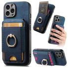 For iPhone 14 Pro Retro Splitable Magnetic Stand Card Bag Leather Phone Case(Blue) - 1