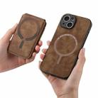For iPhone 12 Retro Splitable Magnetic Stand Card Bag Leather Phone Case(Brown) - 3