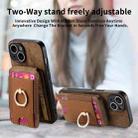 For iPhone 12 Retro Splitable Magnetic Stand Card Bag Leather Phone Case(Brown) - 7