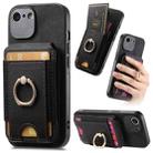 For iPhone 7 / 8 / SE 2022 Retro Splitable Magnetic Stand Card Bag Leather Phone Case(Black) - 1