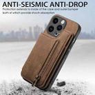 For iPhone 12 Pro Retro Leather Zipper Wallet Back Phone Case(Brown) - 2