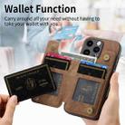 For iPhone 12 Pro Retro Leather Zipper Wallet Back Phone Case(Brown) - 3