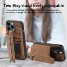 For iPhone 12 Pro Retro Leather Zipper Wallet Back Phone Case(Brown) - 6
