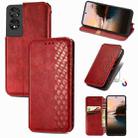 For TCL 40 Nxtpaper 5G Cubic Grid Pressed Magnetic Leather Phone Case(Red) - 1