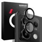 For Xiaomi Redmi Note 13 5G NORTHJO Camera LensCD Vein Metal Ring Tempered Glass Film(Black) - 1