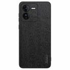 For vivo iQOO Z9 Tree Bark Leather Shockproof Phone Case(Black) - 1