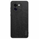 For vivo Y200i Tree Bark Leather Shockproof Phone Case(Black) - 1
