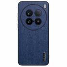 For vivo X100 Ultra Tree Bark Leather Shockproof Phone Case(Blue) - 1