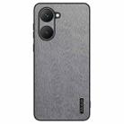 For vivo Y03 4G Tree Bark Leather Shockproof Phone Case(Grey) - 1