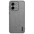 For vivo Y28 4G Tree Bark Leather Shockproof Phone Case(Grey) - 1