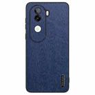 For vivo iQOO Z9s Tree Bark Leather Shockproof Phone Case(Blue) - 1