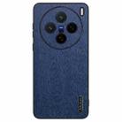 For vivo X200 Tree Bark Leather Shockproof Phone Case(Blue) - 1