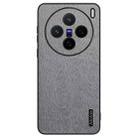 For vivo X200 Tree Bark Leather Shockproof Phone Case(Grey) - 1
