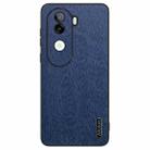 For vivo V40e Tree Bark Leather Shockproof Phone Case(Blue) - 1