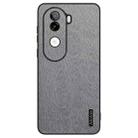 For vivo V40e Tree Bark Leather Shockproof Phone Case(Grey) - 1