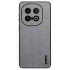 For vivo iQOO 13 Tree Bark Leather Shockproof Phone Case(Grey) - 1