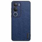 For vivo Y19s Tree Bark Leather Shockproof Phone Case(Blue) - 1