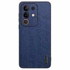 For vivo Y29 4G Tree Bark Leather Shockproof Phone Case(Blue) - 1