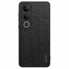 For vivo V50 Lite Tree Bark Leather Shockproof Phone Case(Black) - 1