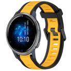 For Garmin Venu 2 22mm Two Color Textured Silicone Watch Band(Yellow+Black) - 1