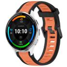 For Garmin Venu 3 22mm Two Color Textured Silicone Watch Band(Orange+Black) - 1