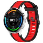 For Garmin Venu 3 22mm Two Color Textured Silicone Watch Band(Red+Black) - 1