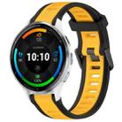 For Garmin Venu 3 22mm Two Color Textured Silicone Watch Band(Yellow+Black) - 1