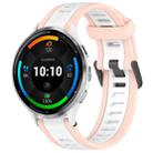 For Garmin Venu 3 22mm Two Color Textured Silicone Watch Band(White+Pink) - 1