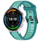 For Garmin Venu 3 22mm Two Color Textured Silicone Watch Band(Teal) - 1